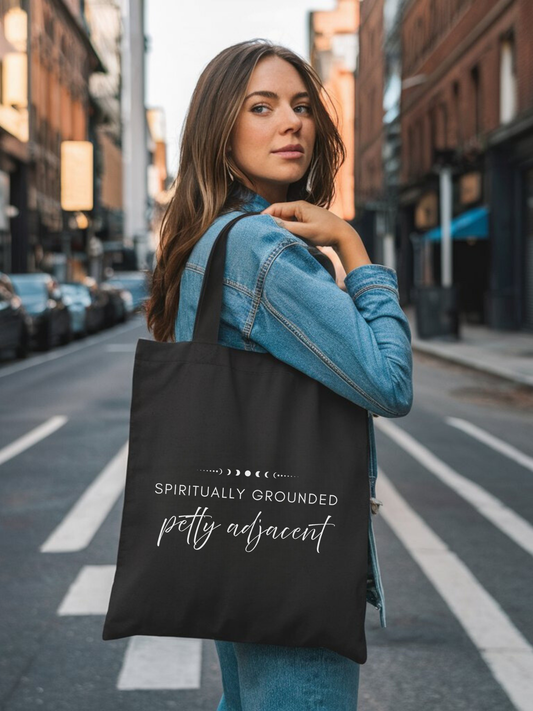 Spiritually Grounded Petty Adjacent Canvas Tote Bag - Rebelle