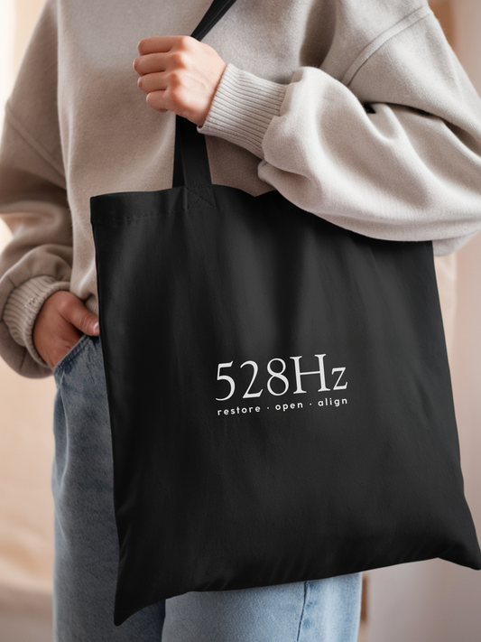 The Frequency Collection Canvas Tote Bag - 528Hz Restore Open Align