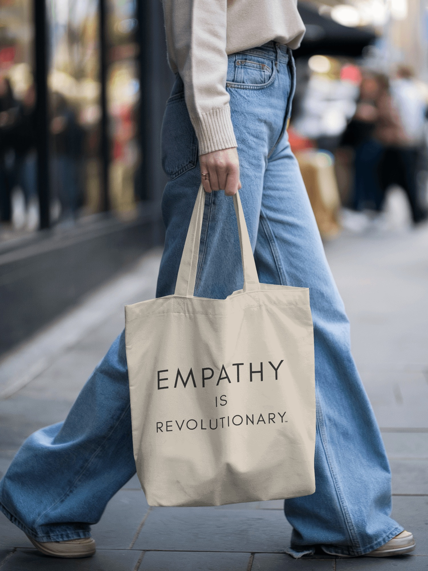 Empathy Is Revolutionary™ Canvas Tote Bag - Whisper