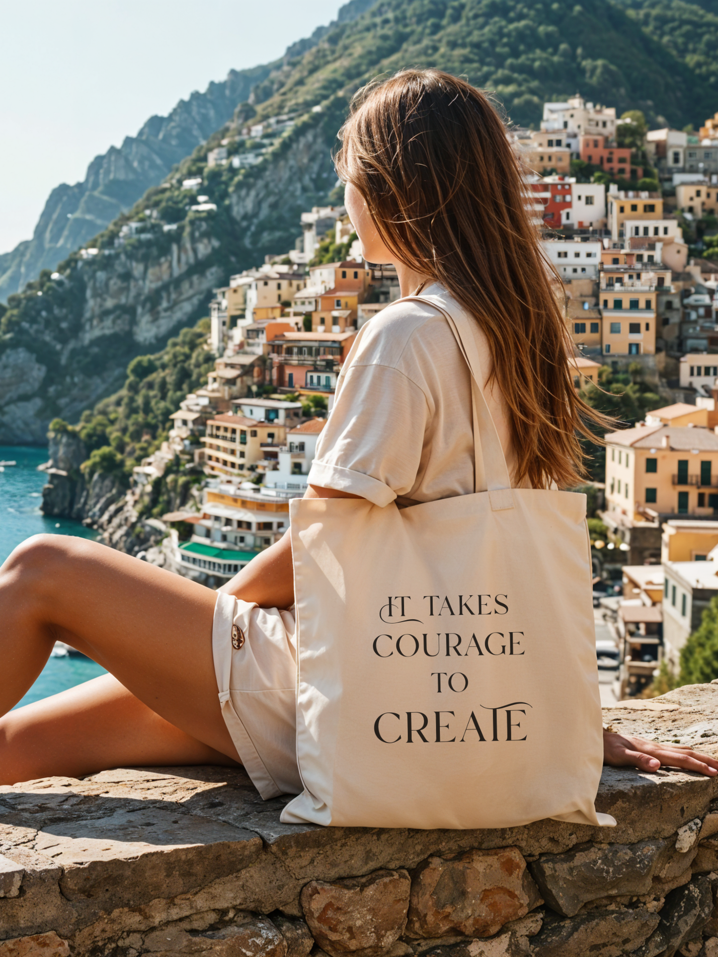 It Takes Courage to Create Canvas Tote Bag - Eclipse
