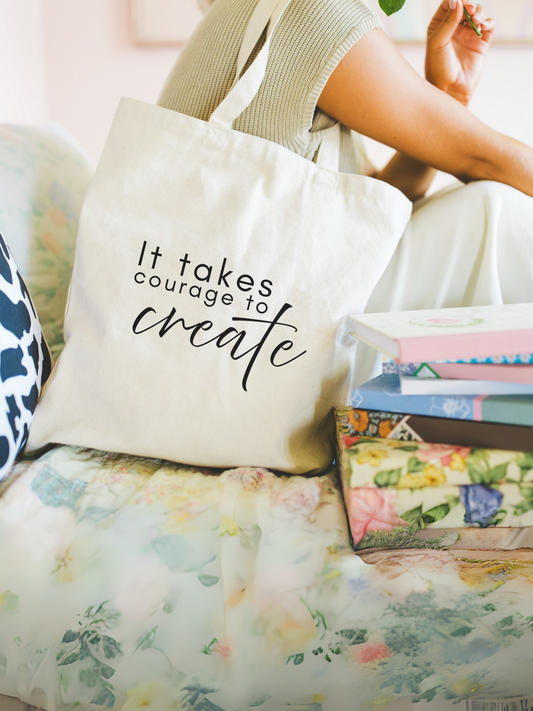 It Takes Courage to Create Canvas Tote Bag - Rebelle