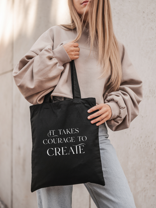 It Takes Courage to Create Canvas Tote Bag - Eclipse
