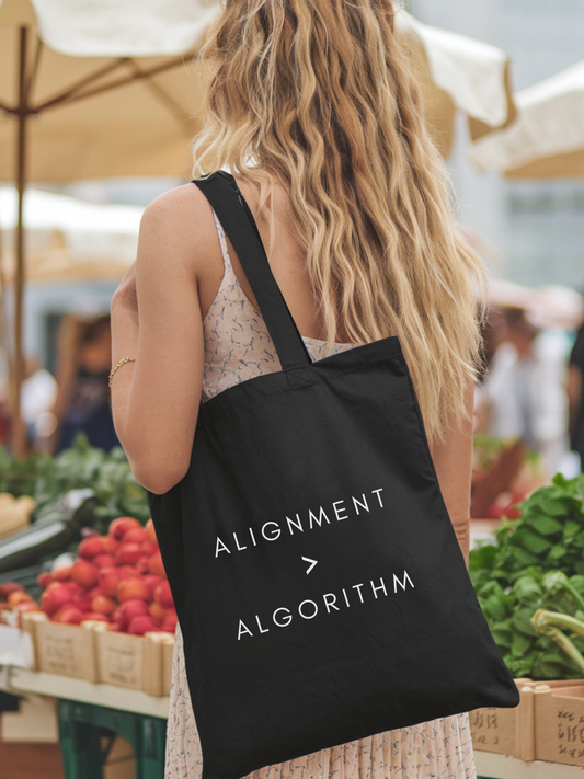 Alignment Over Algorithm Canvas Tote Bag - Whisper