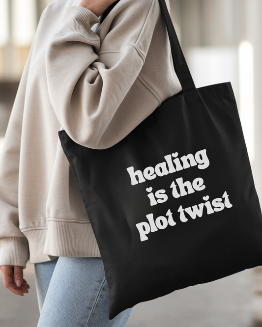 Healing is the Plot Twist Canvas Tote Bag - Love Loudly