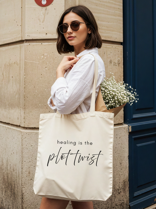 Healing is the Plot Twist Canvas Tote Bag - Rebelle