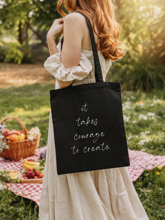 It Takes Courage to Create Canvas Tote Bag - Muse