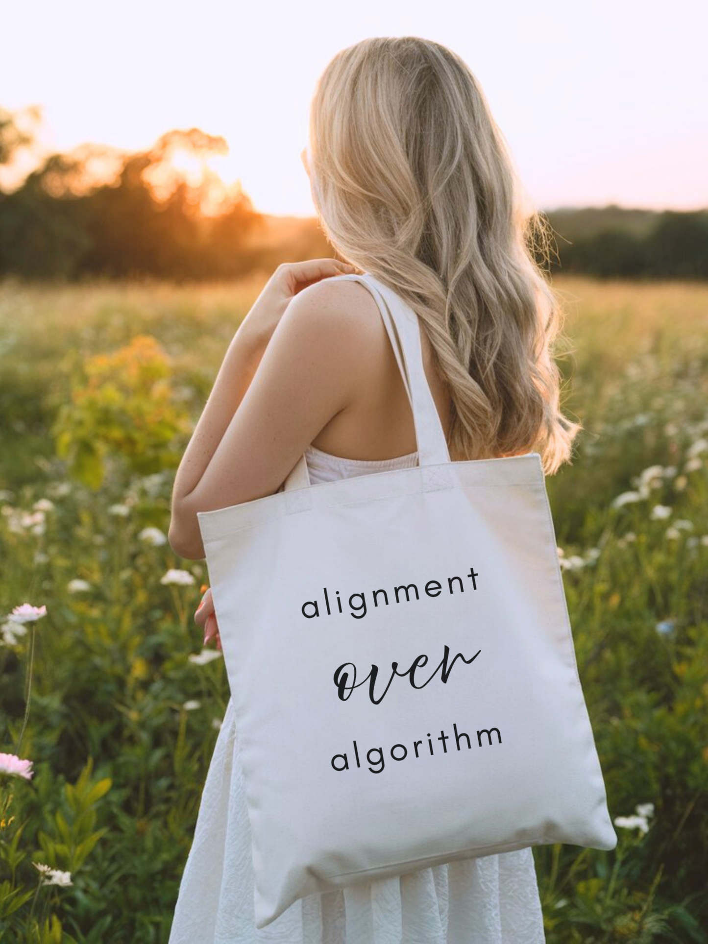 Alignment Over Algorithm Canvas Tote Bag - Rebelle