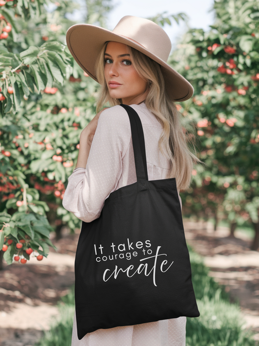 It Takes Courage to Create Canvas Tote Bag - Rebelle
