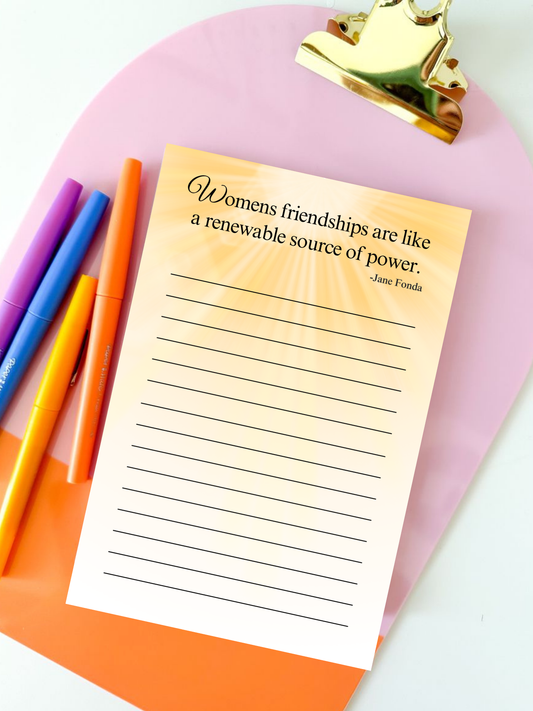 Women’s Friendship Notepad | Inspirational Daily Writing Pad | Gift for Best Friends